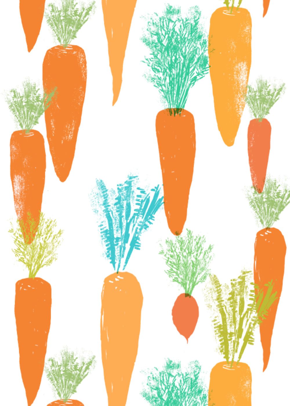 Colorful Fabrics Digitally Printed By Spoonflower Carrots