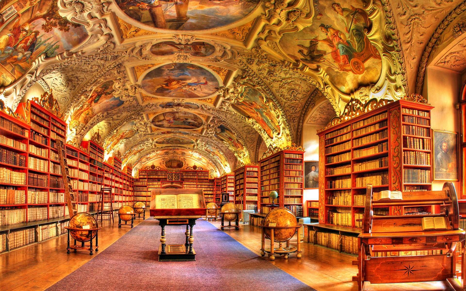 Wallpaper HDr Photography Library Books Interior Design