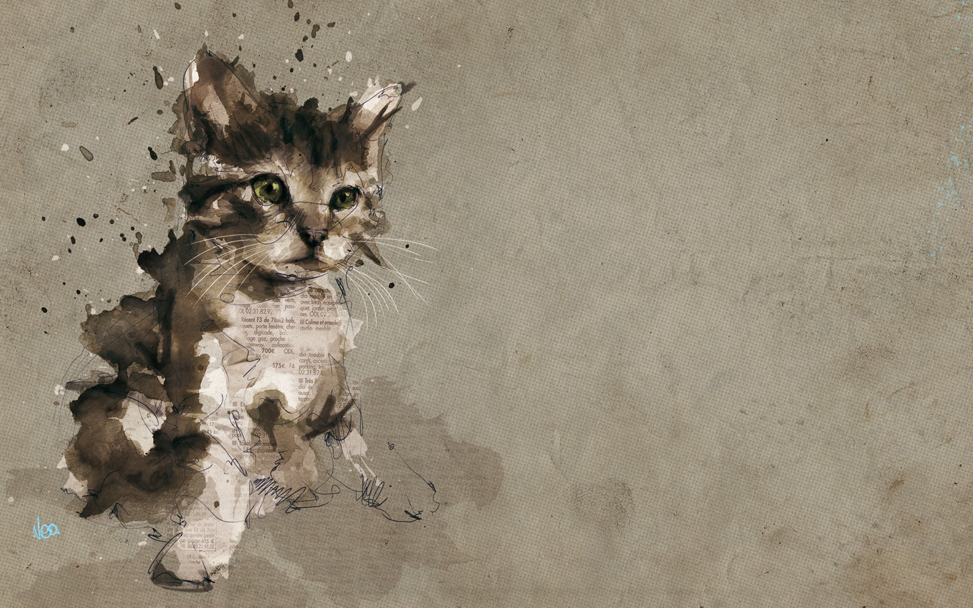 Cats Wallpaper Abstract Animals Digital Art