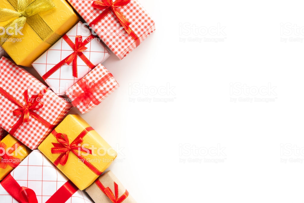 Retro Christmas Gift boxes. Seamless pattern | Stock vector | Colourbox