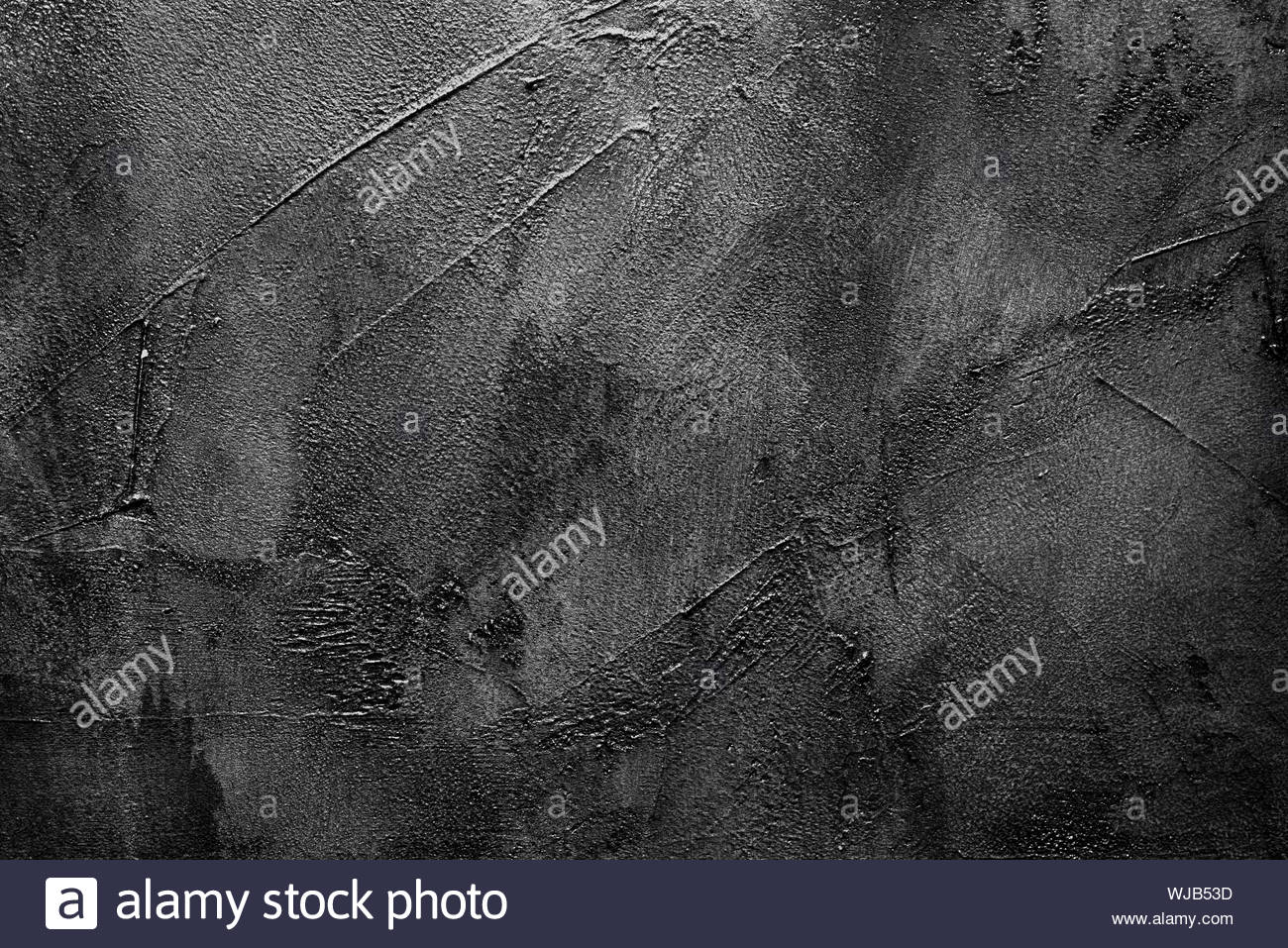 Shabby Dark Gray Wall Background With Putty Texture Stock