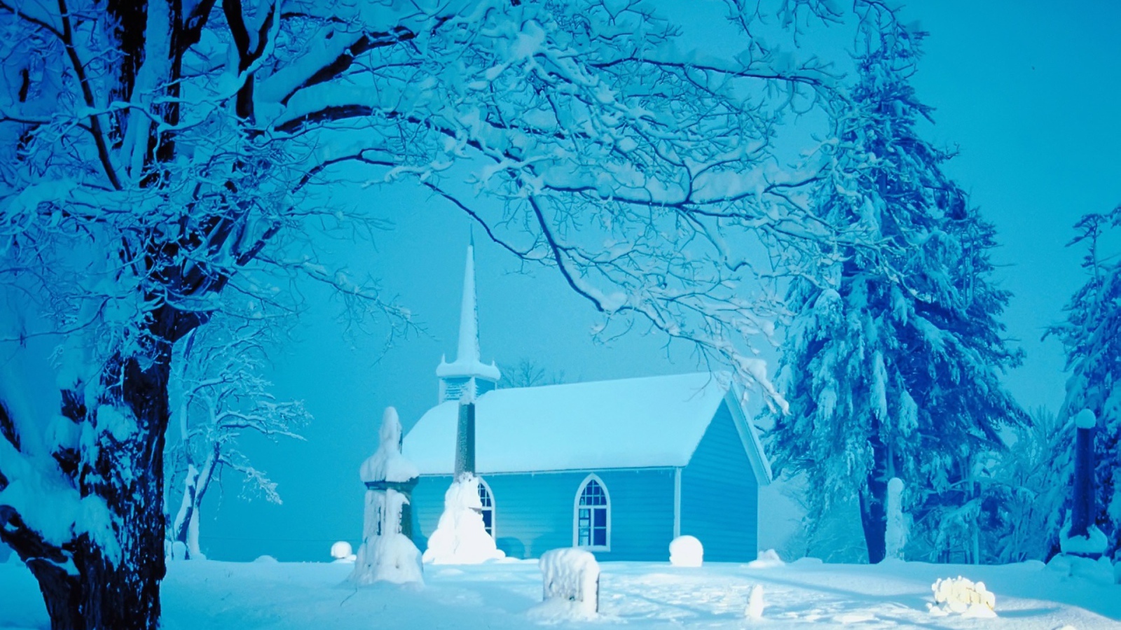 Winter Church Desktop Wallpaper