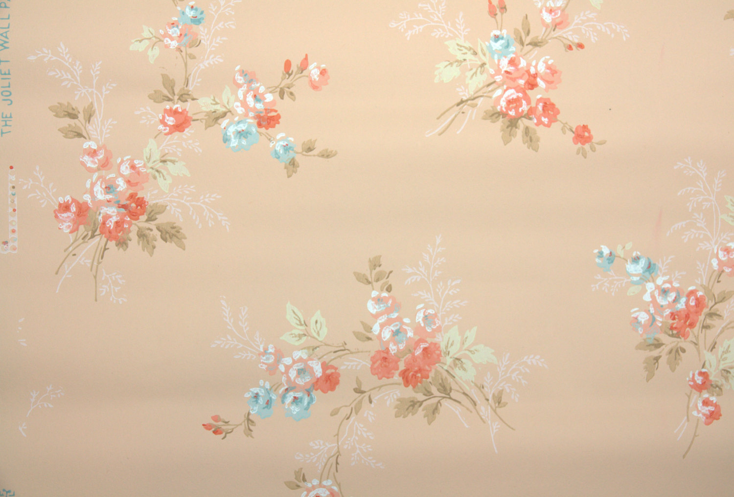 1930s Vintage Wallpaper Floral With By Hannahstreasures