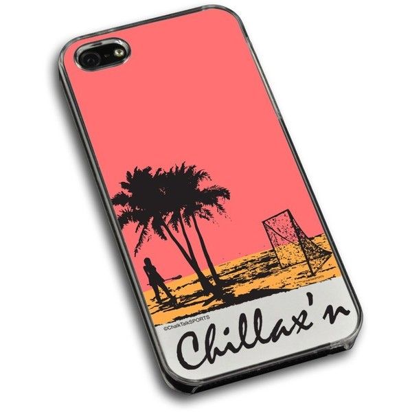 Lacrosse iPhone Case Chillax N Beach Girl With Peach Background