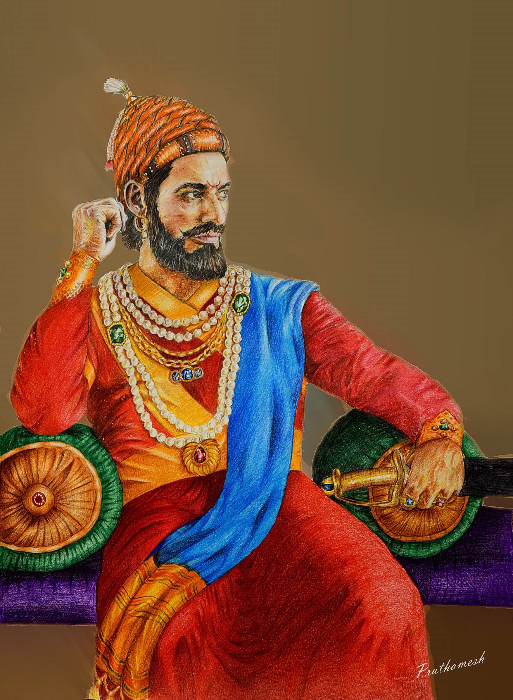 Shivaji Maharaj Painting Wallpaper