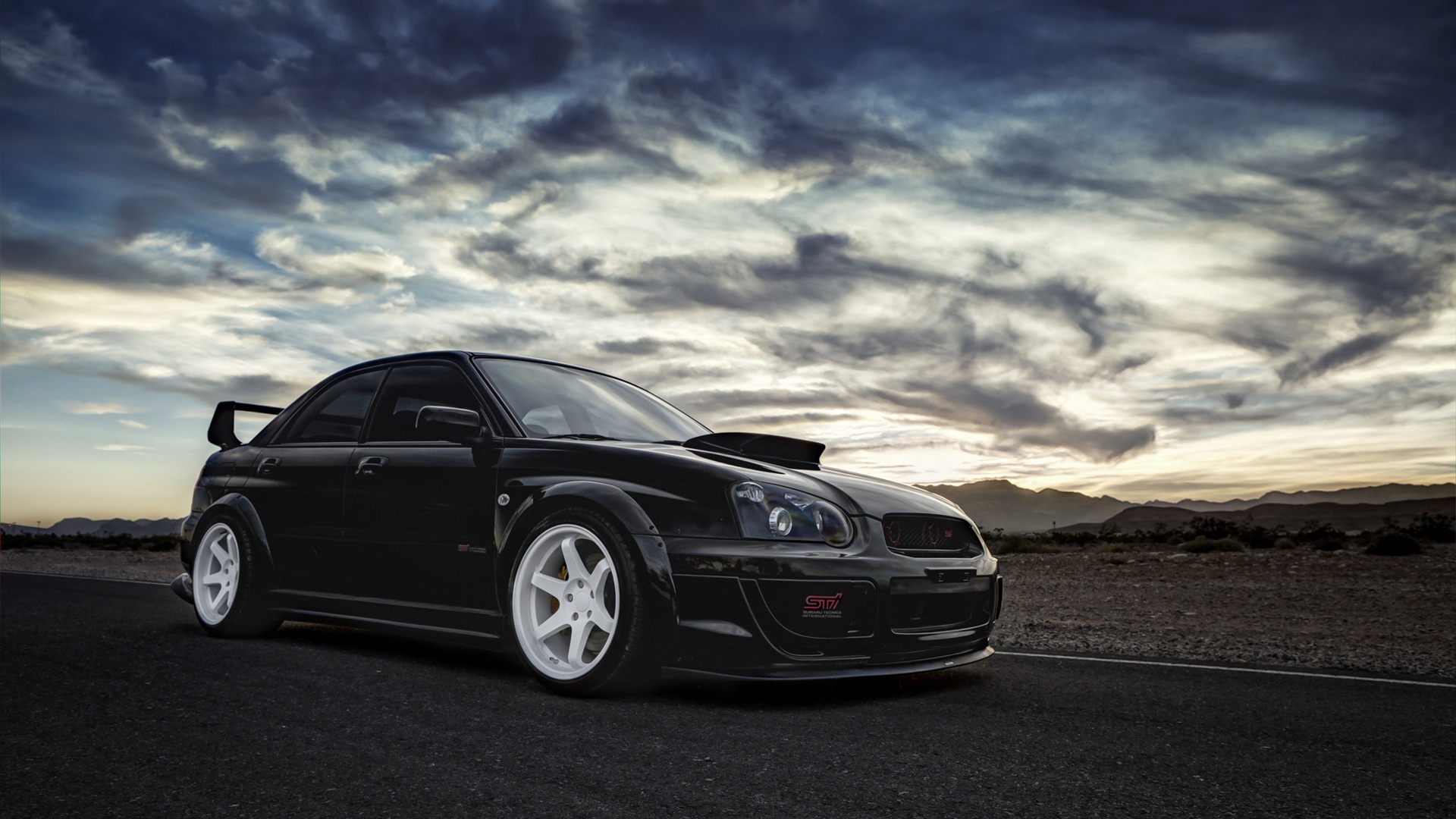 Subaru Impreza Wrx Sti Black Car Wallpaper