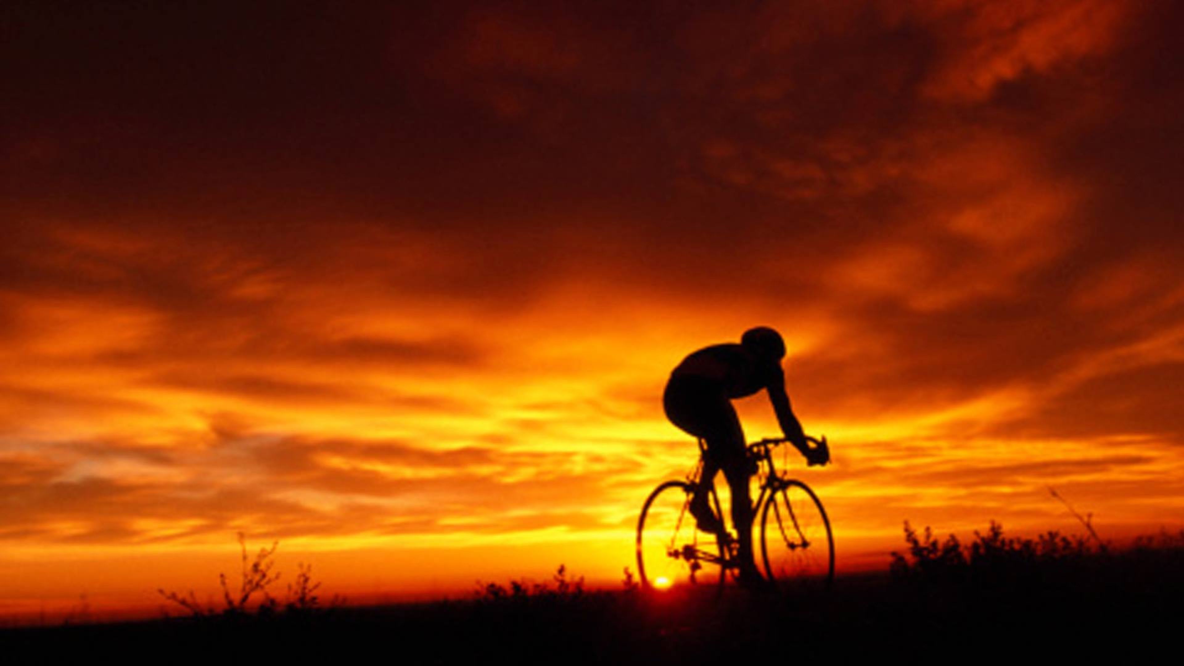 Cycling Wallpaper Sunset 4k