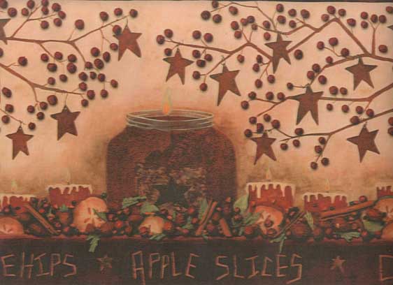 Cinnamon Rosehips Apple Slices Candles Rusty Stars And Berries