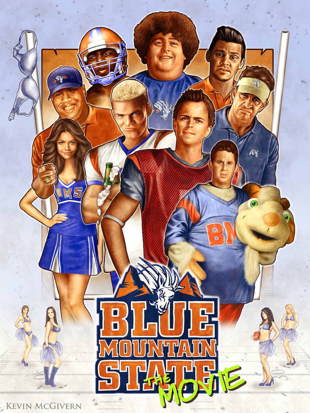 Blue Mountain State movie poster by kevmcgivernart on