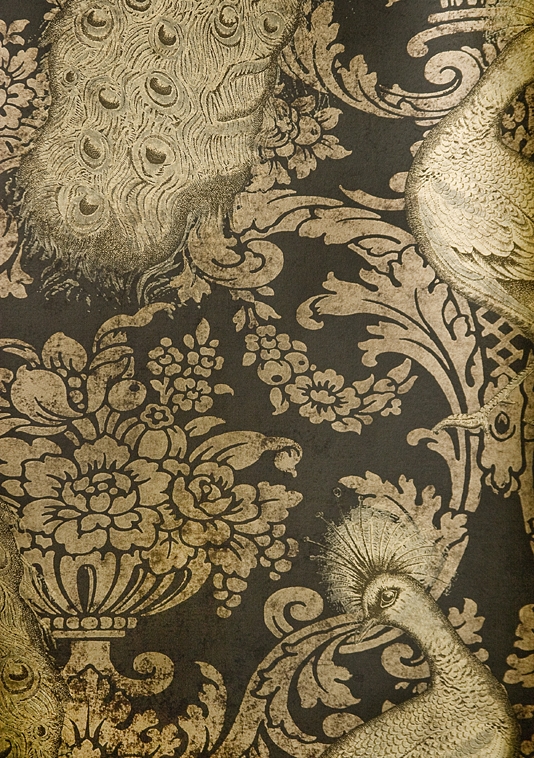 Black And Gold Wallpaper Damask Byron Inspired