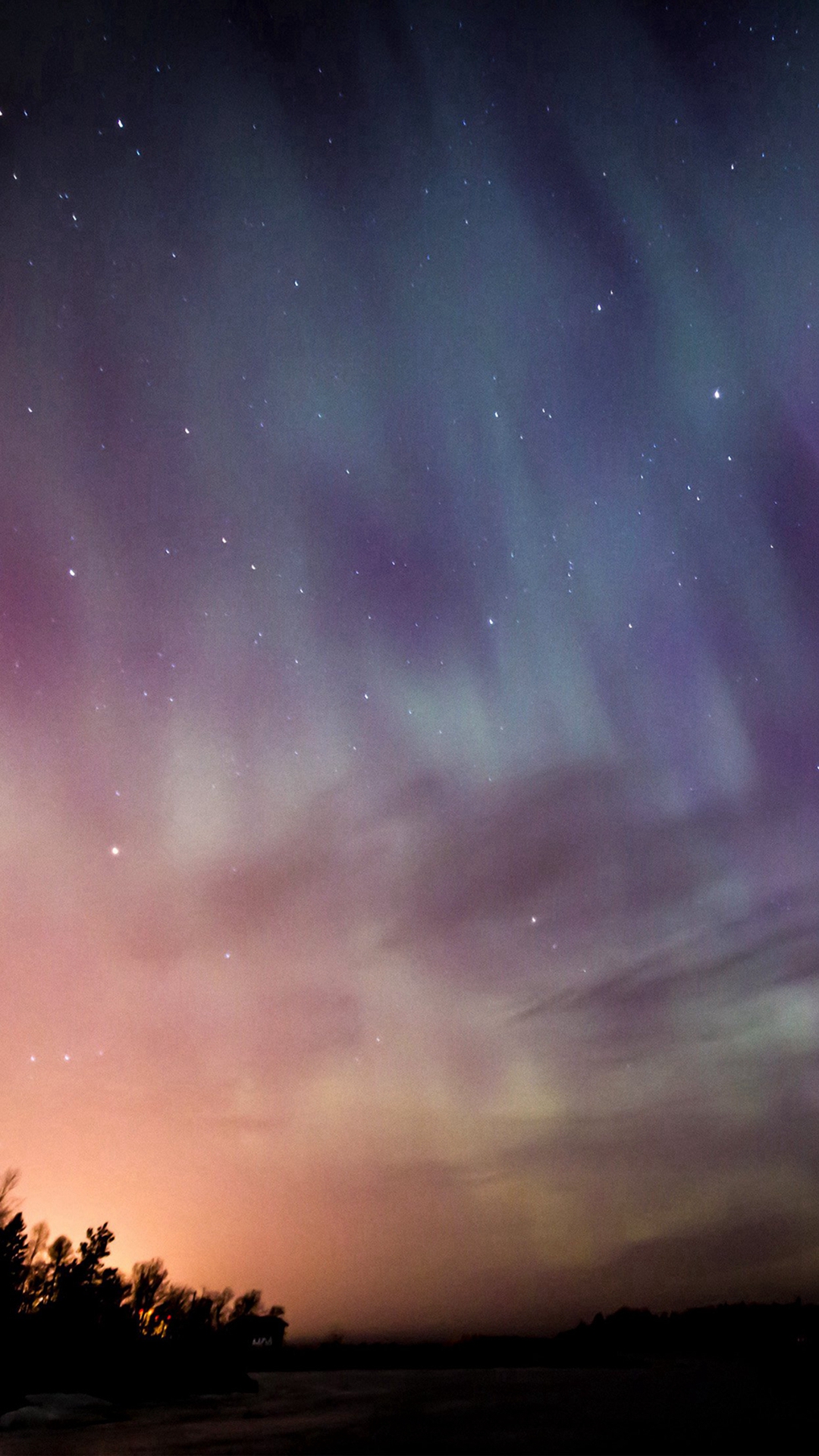 Space Aurora Night Sky iPhone Wallpaper