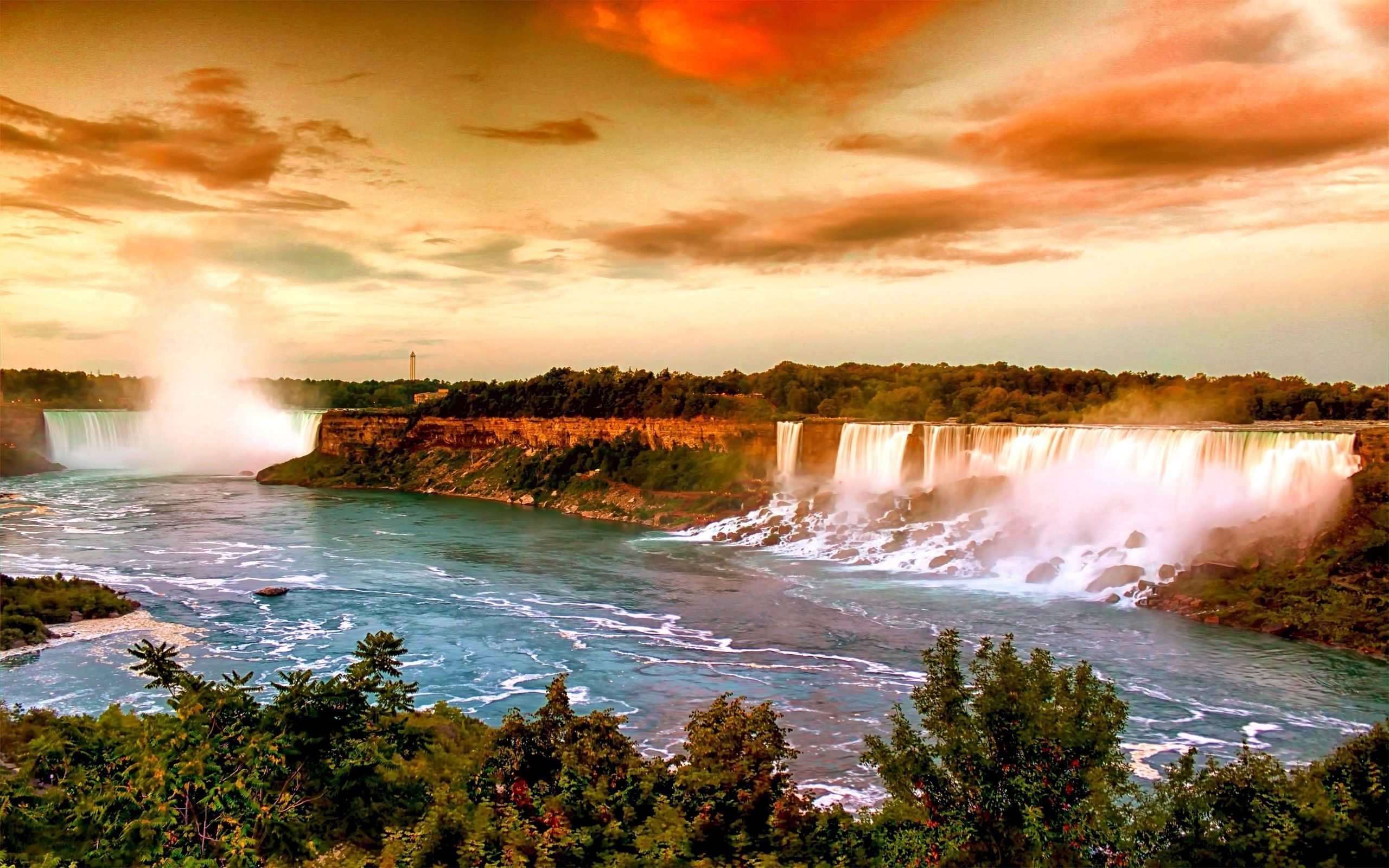 Niagara Falls At Sunset Wallpaper 2560x1600