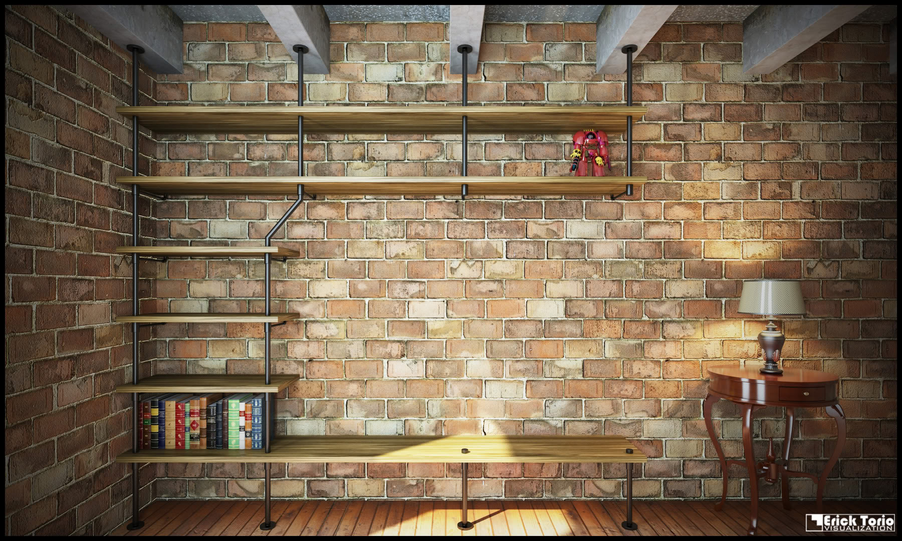 wallpaper with shelves