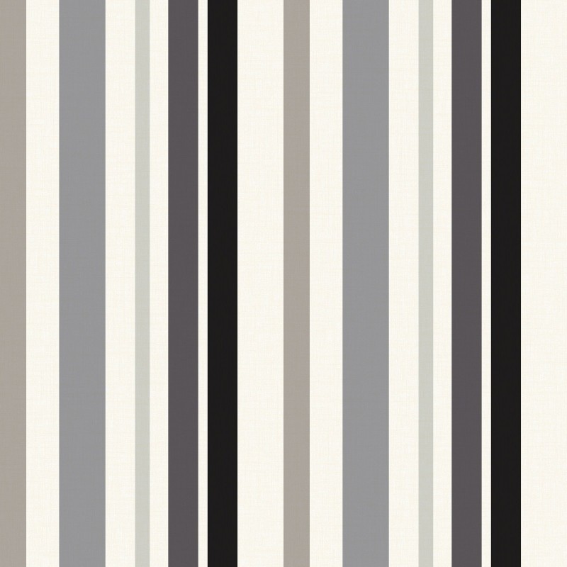 Matisse Black Gunmetal Grey Striped Wallpaper By Grandeco