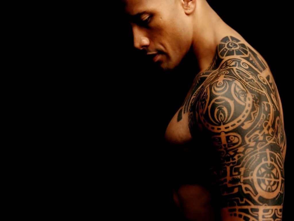 Dwayne Johnson Tribal Tattoo Arm The Rock Wallpaper Screensaver HD