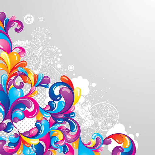 Colorful Swirl Design Background Set Of Colored Vector