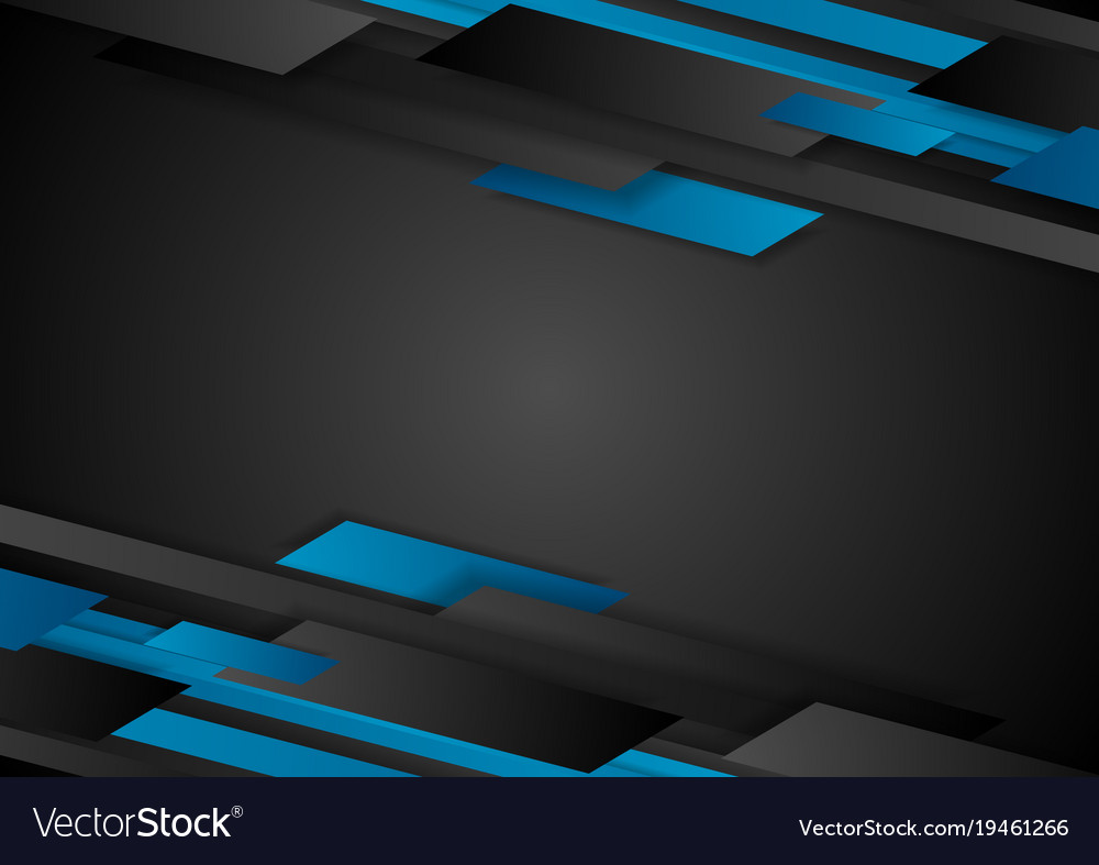 Black and blue tech geometric abstract background Vector Image