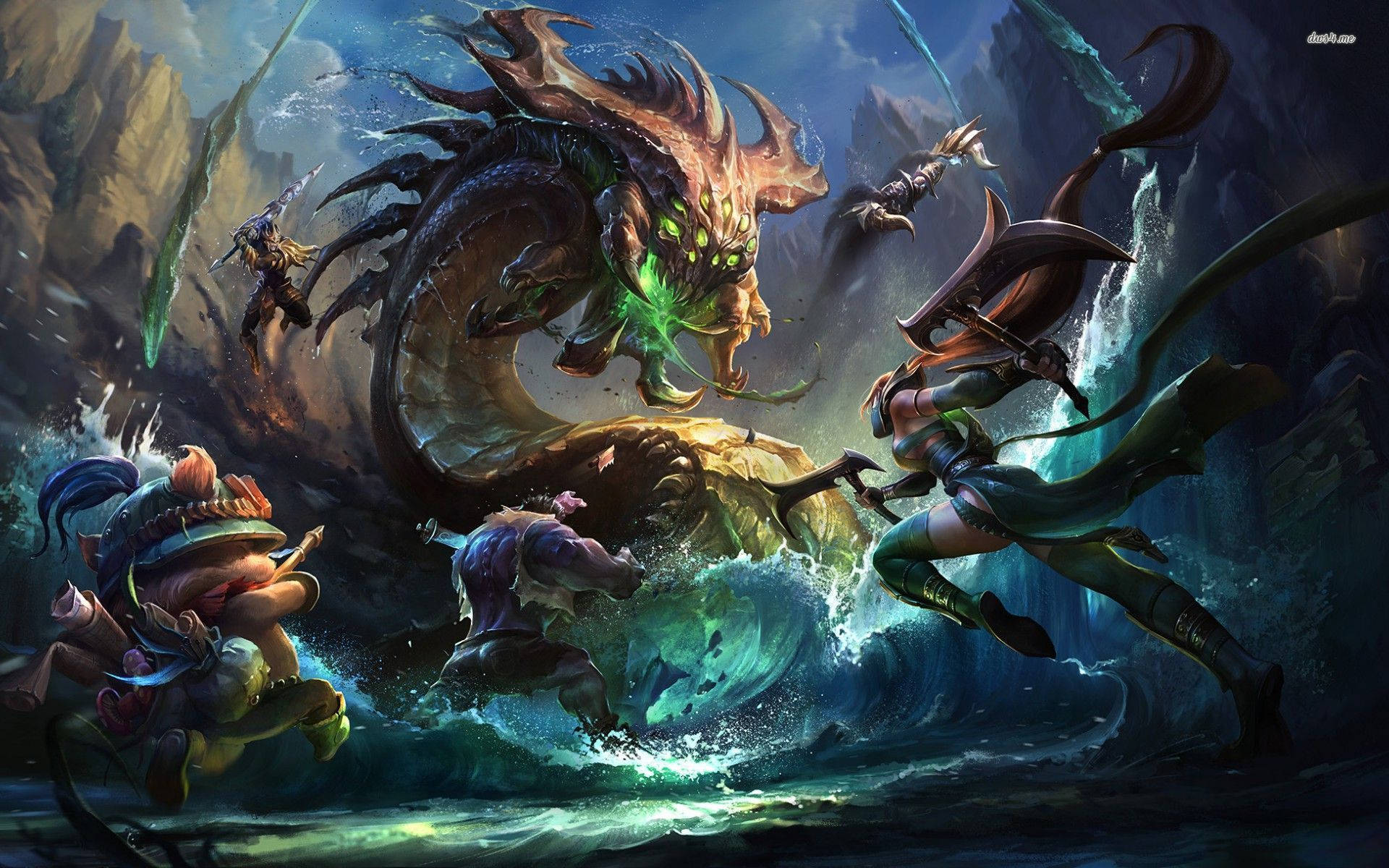 Bring The Action Of League Legends With This Stunning 3d Wallpaper