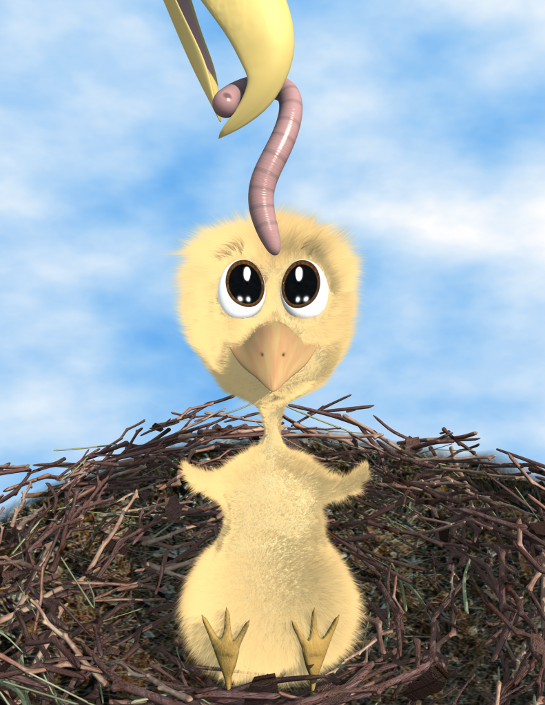Mother Bird Render Wallpaper