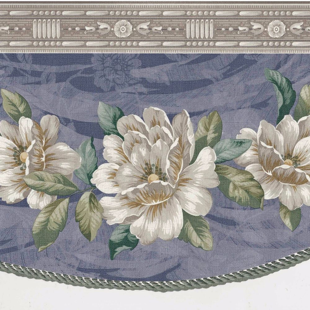 Free download Magnolia Flowers Soft Grey Blue Swag Draping Wallpaper