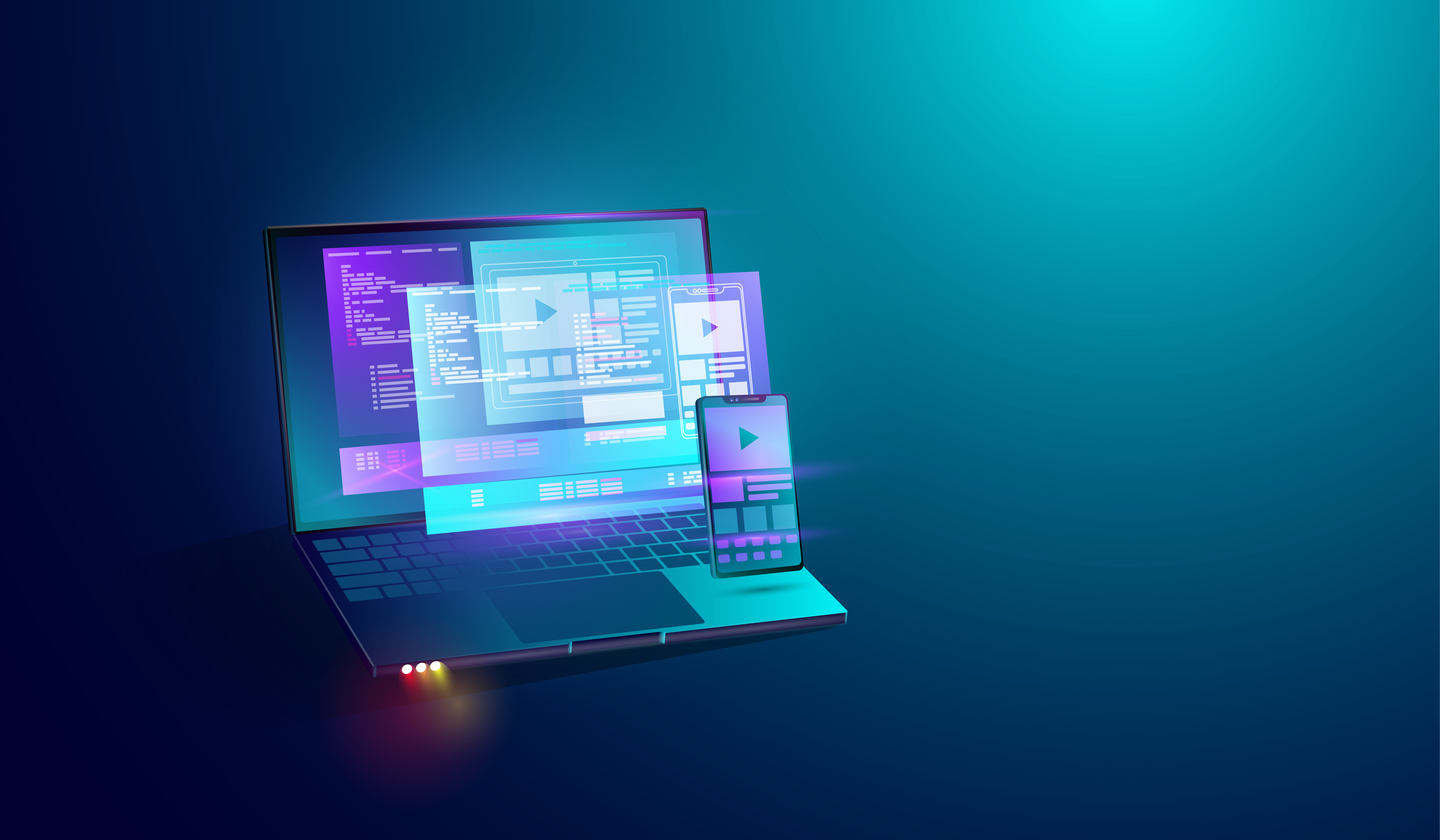  Download Mobile Application Development On Laptop Screen Concept