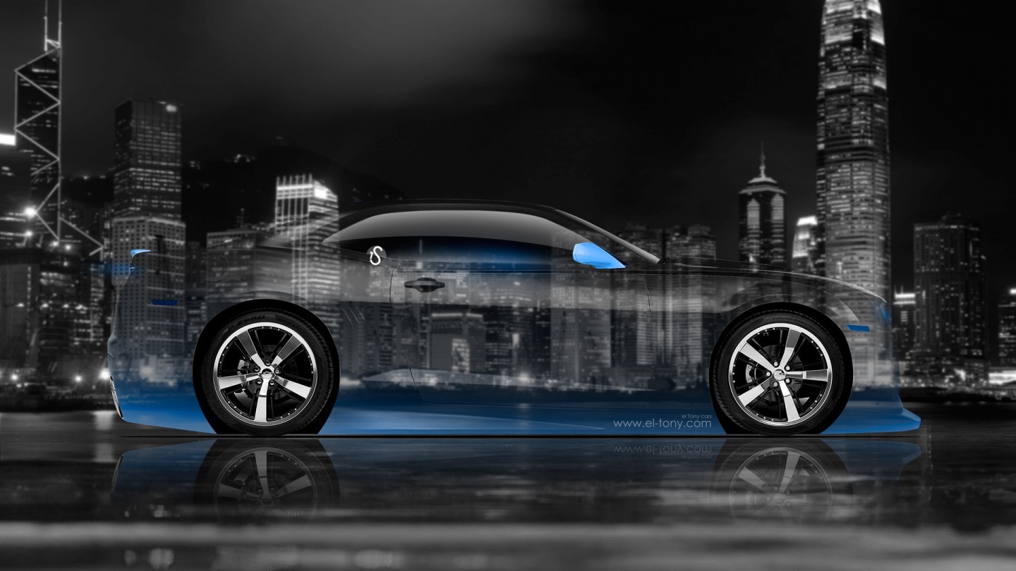 Chevrolet Camaro Muscle Side Crystal City Car Art Blue Neon HD