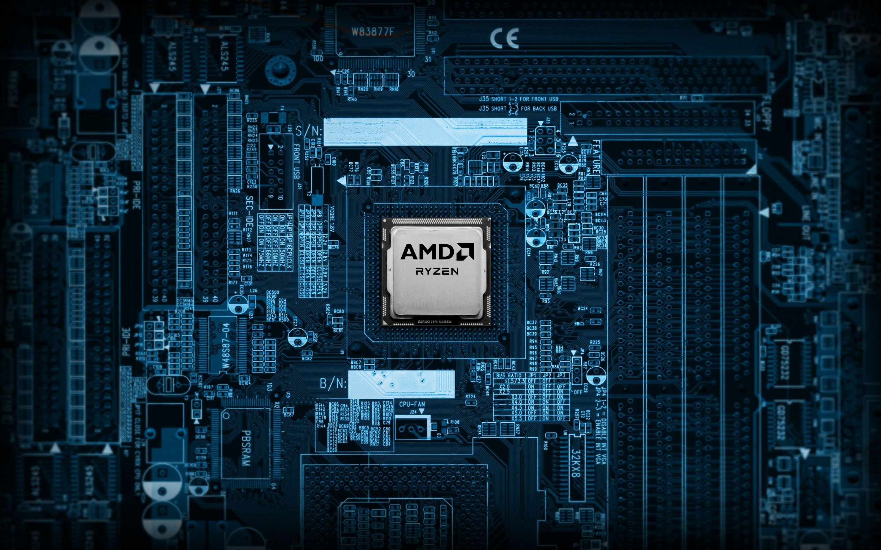 I Changed This Wallpaper To Have The Amd Ryzen Logo Thought Some