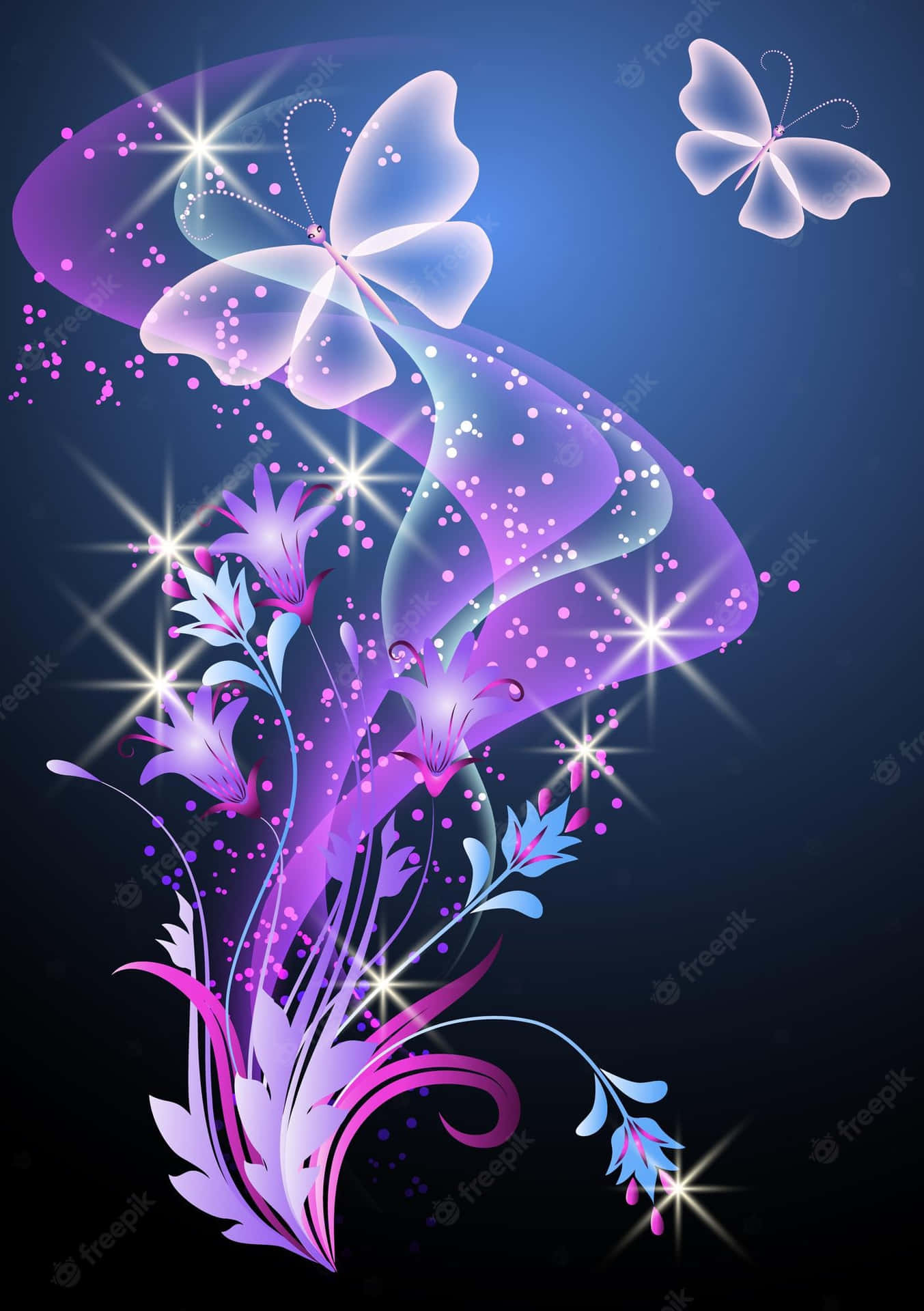 Glitter Butterfly Wallpaper