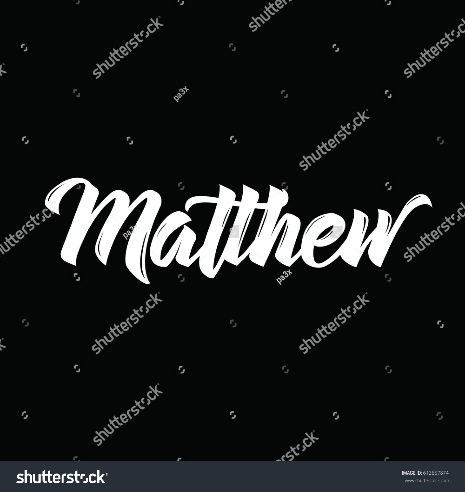 Matthew Text Design Vector Calligraphy Typography Stock