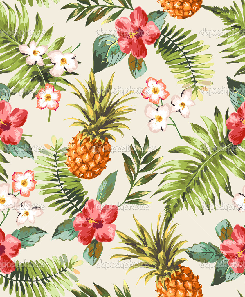 Tropical Wallpaper Pattern Vintage seamle 844x1024