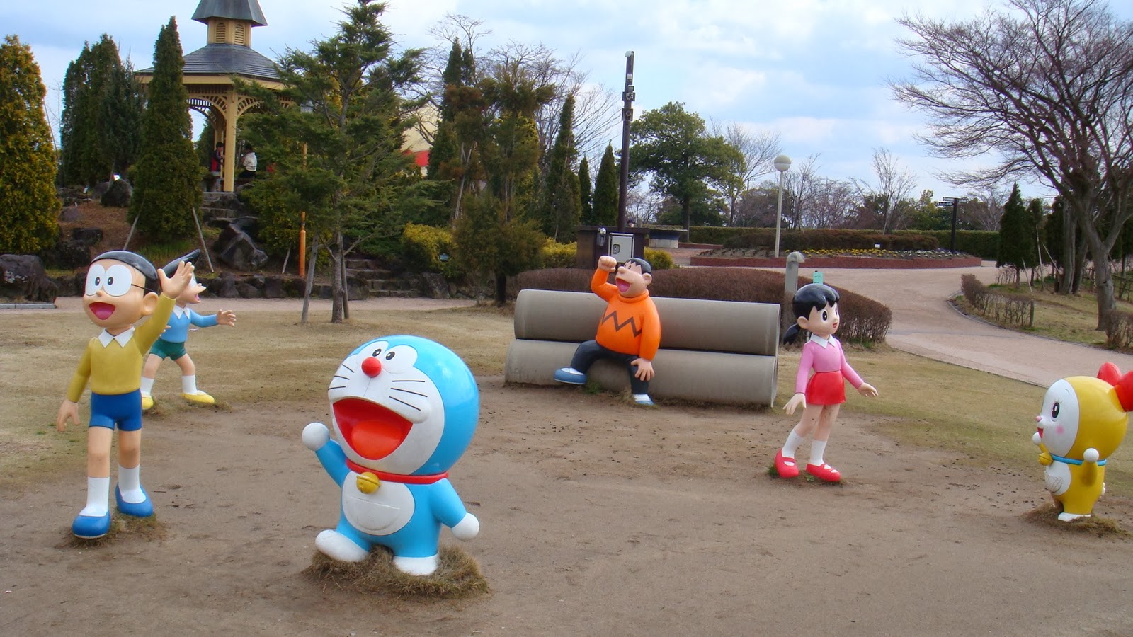 And Friends Cartoons In Park HD Wallpaper Doraemon Nobita And Friends
