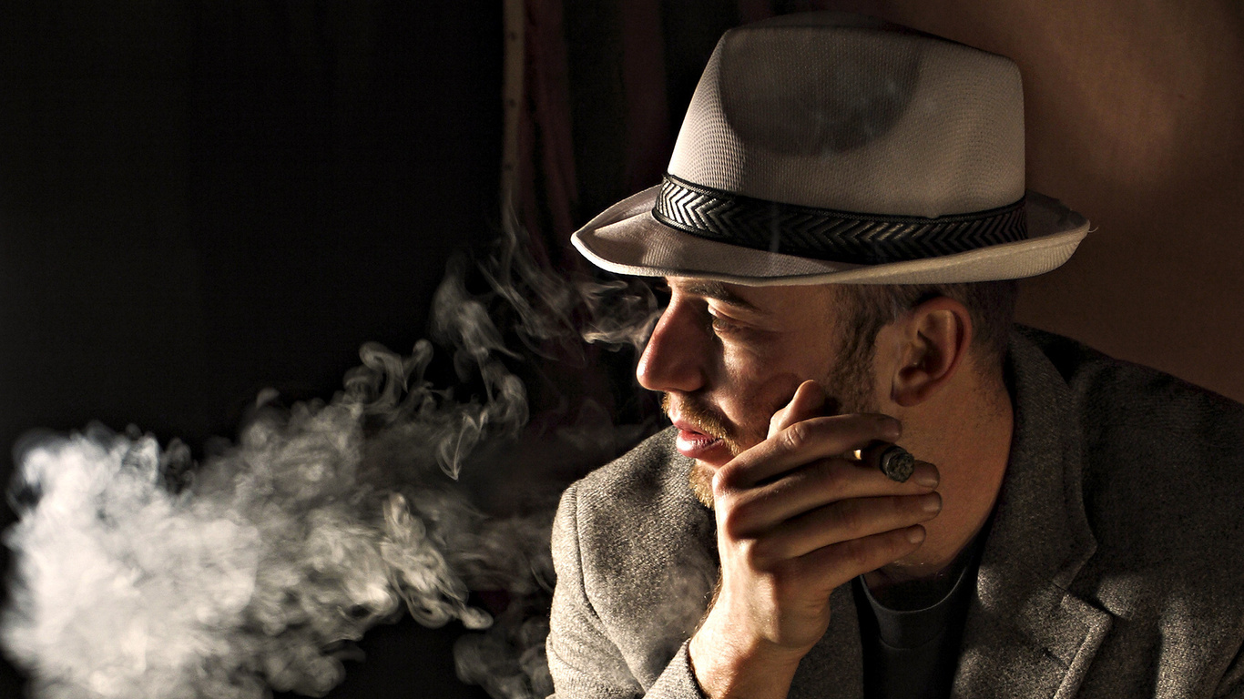 wallpapers cigar guy cigarette smoke languishing eyes Men photo on