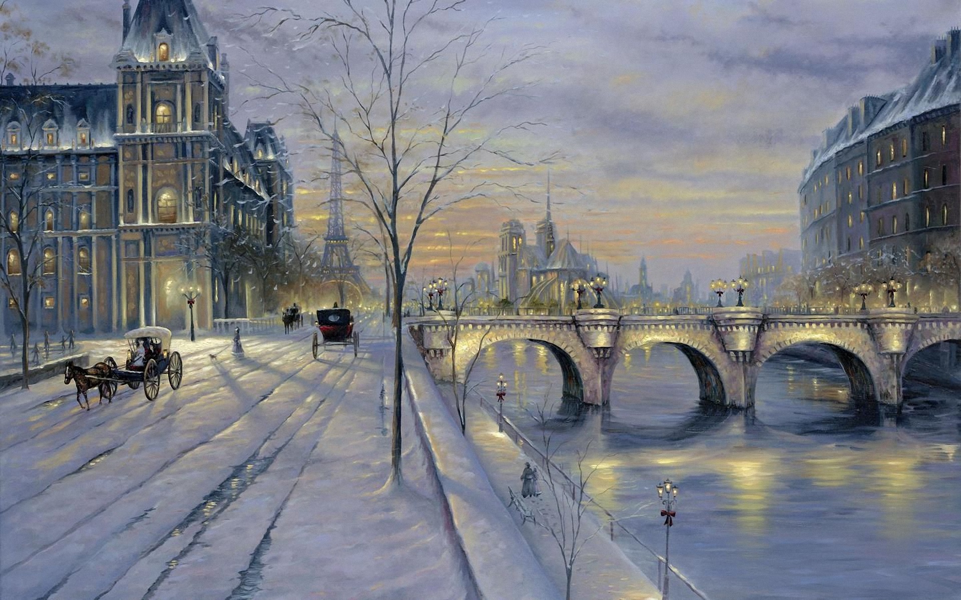 Paris Winter In France Wallpaper