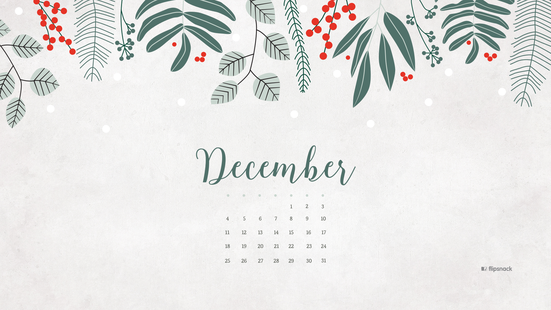 December Calendar Wallpaper Desktop Background