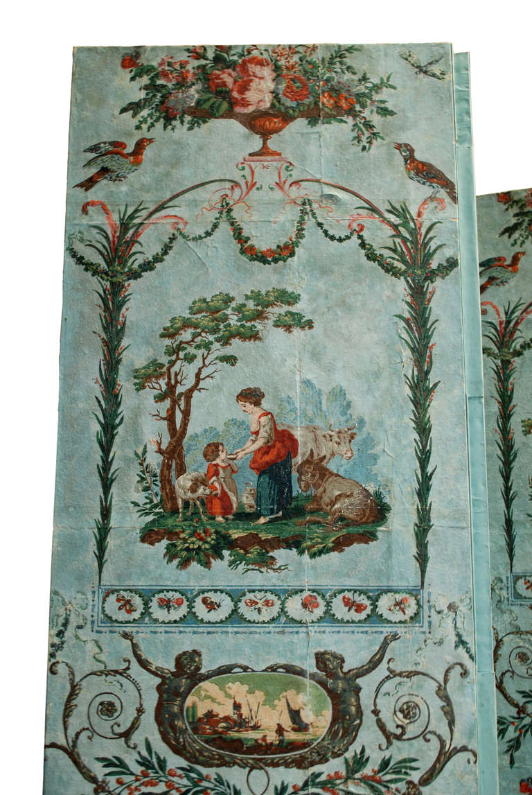 19th Century French Wallpaper Panels At 1stdibs