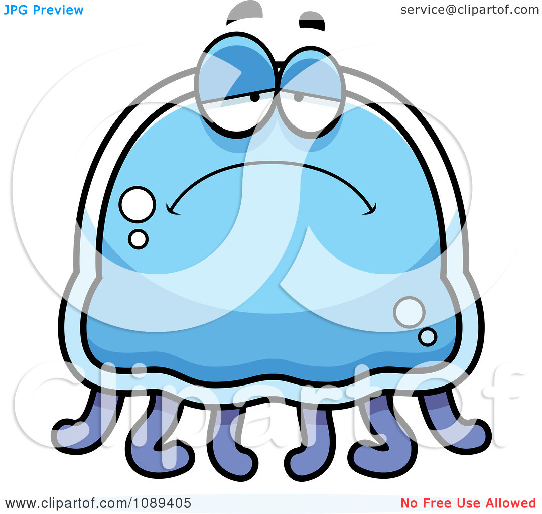 Blue Sad Face Clipart Jellyfish