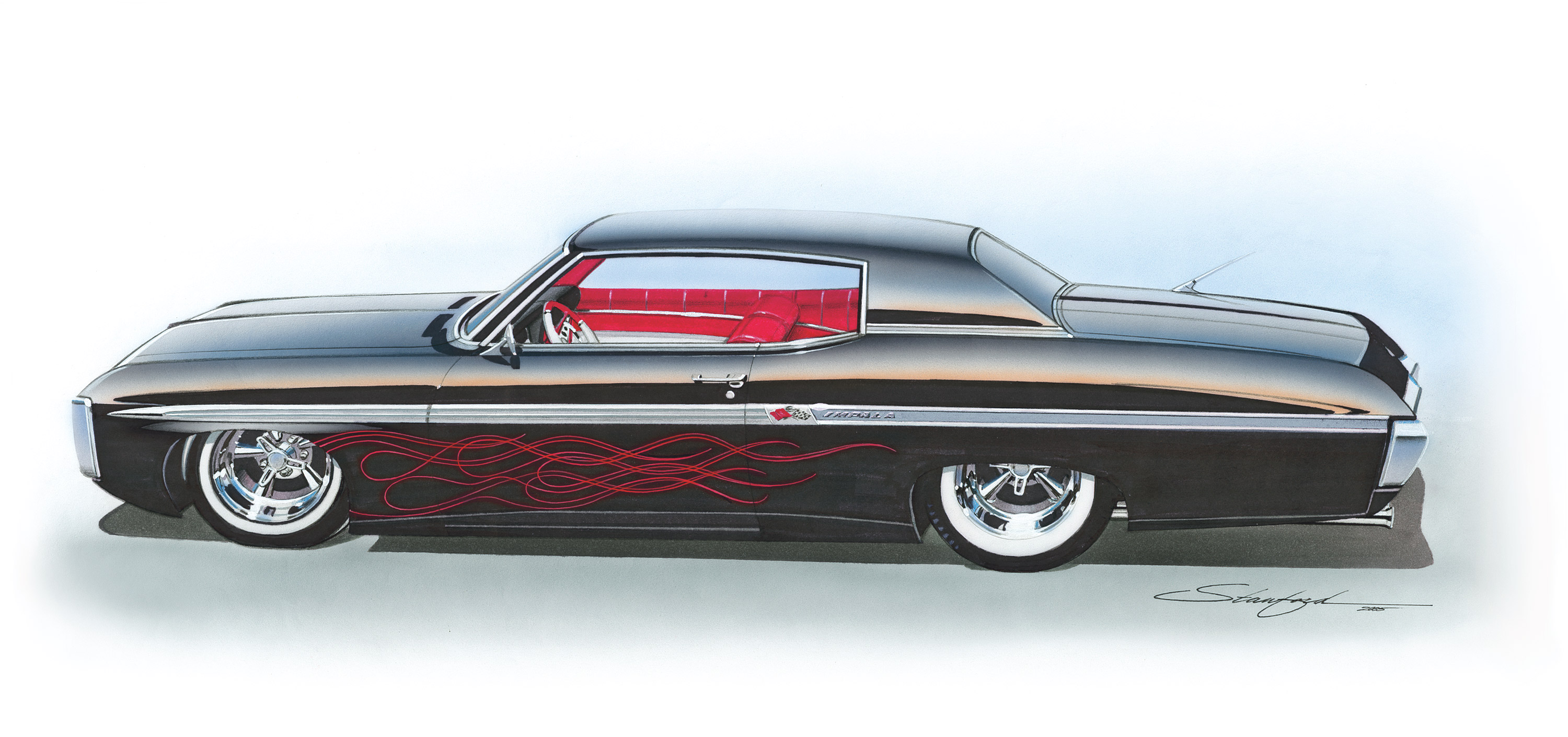 Chevy Hot Rod Impala Lowrider Classic Muscle Cars Wallpaper Background