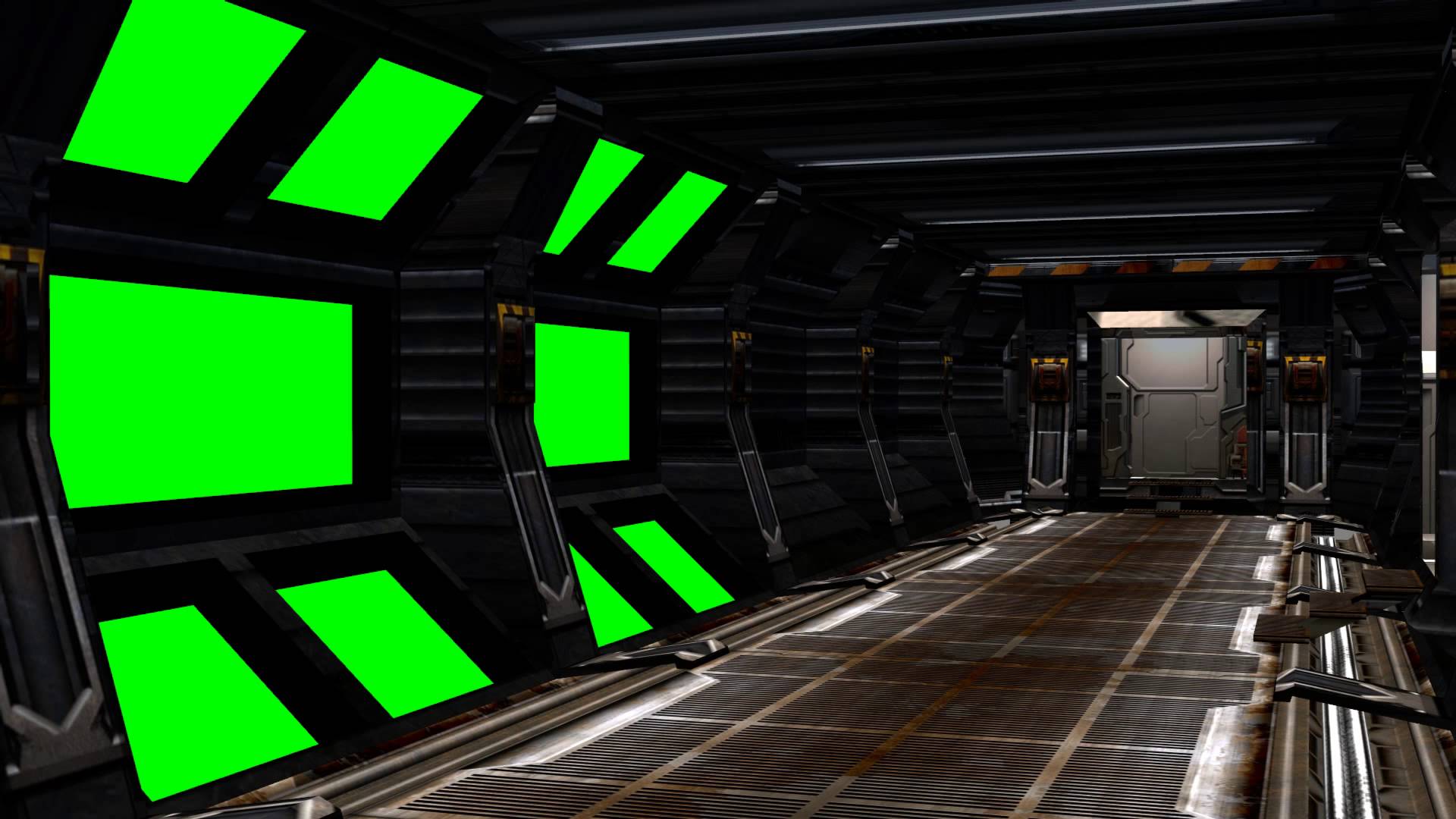 Spaceship Interior With Sound Green Screen Set A