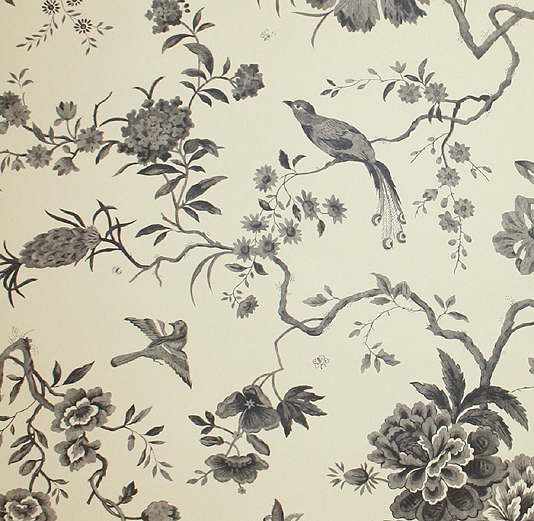 Bird Wallpaper Charcoal Pillemont Toile By Sanderson