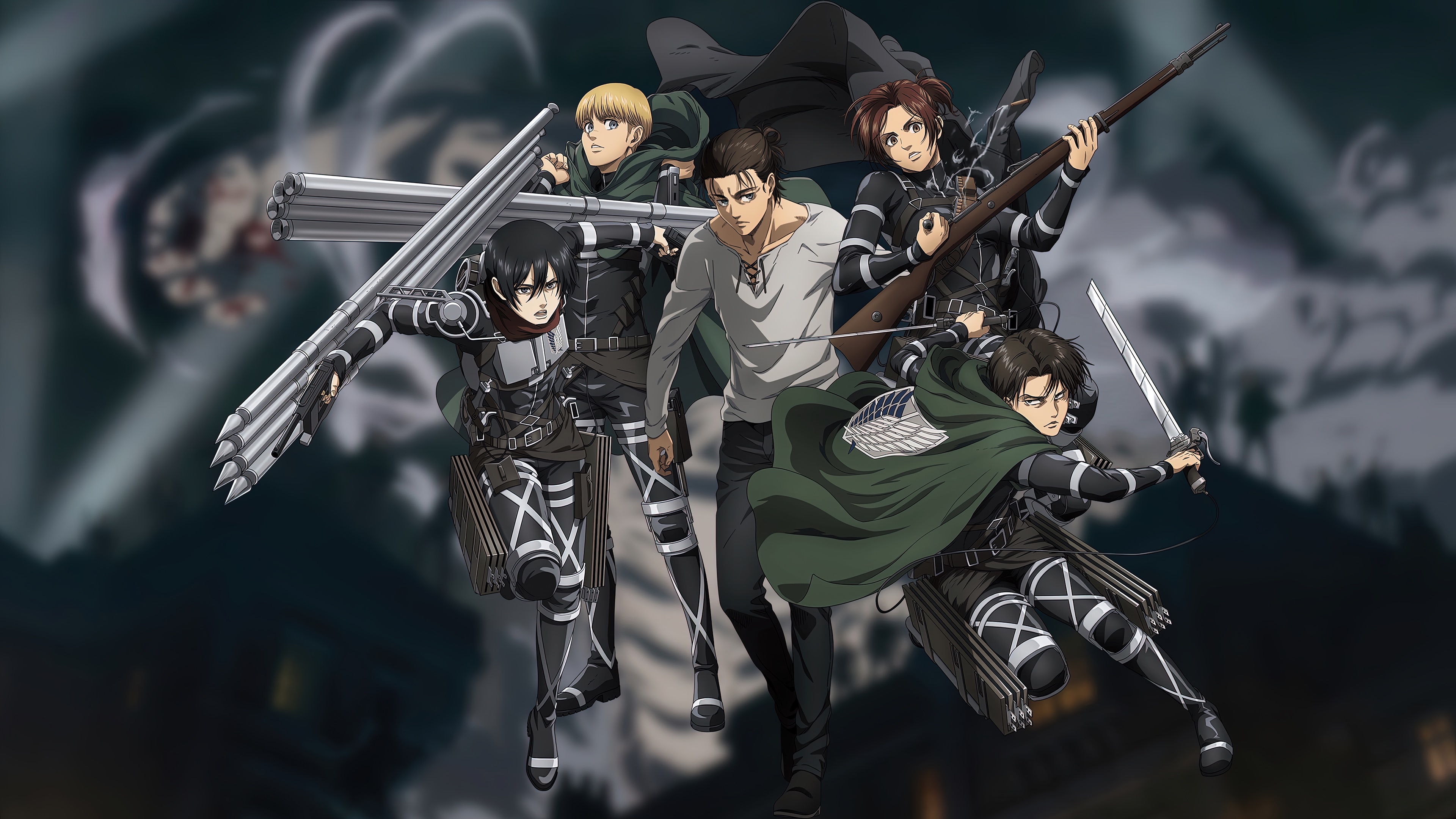 Attack On Titan HD Mikasa Ackerman Eren Yeager Armin Arlert Wallpaper