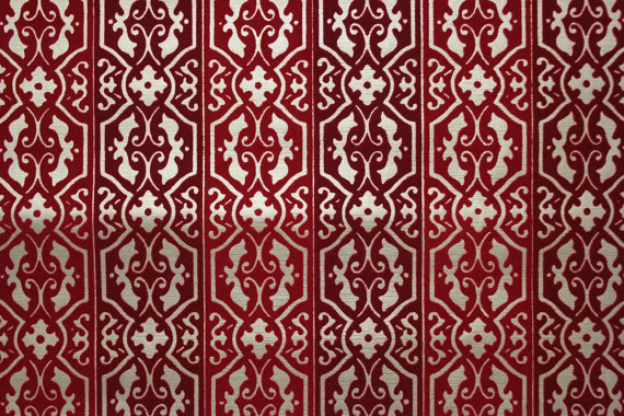 S Vintage Wallpaper Red Flocked On By Rosieswallpaper