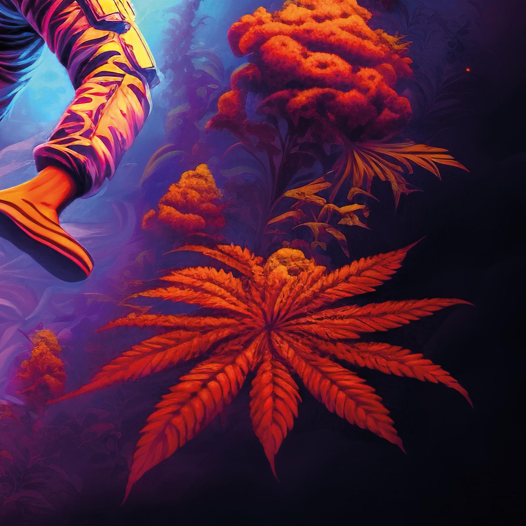 Marijuana Astronaut Trippy Tapestry Stoner Uv Backdrop