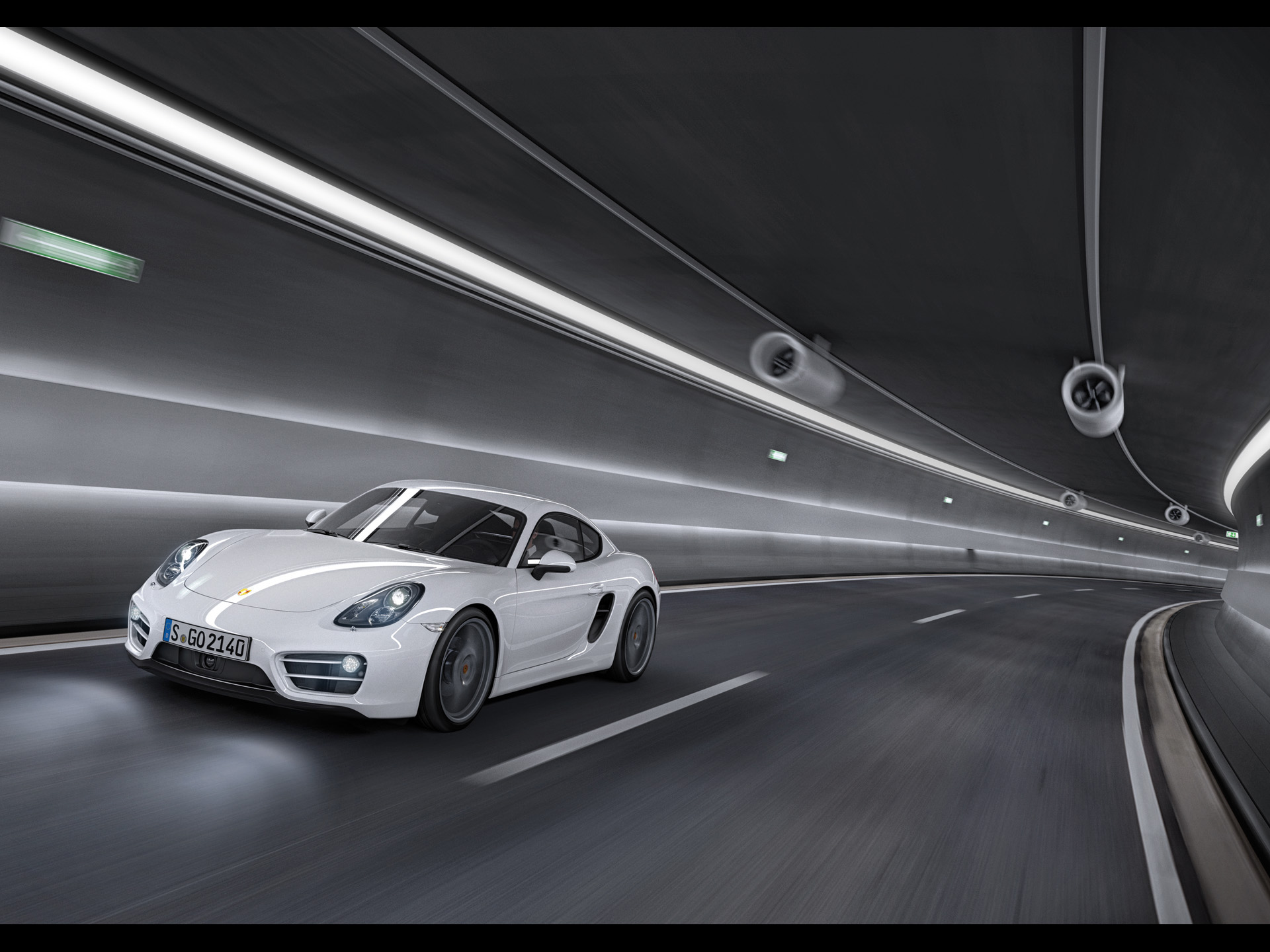 Bild Wei Porsche Cayman Geschwindigkeit Vorne Angle Wallpaper