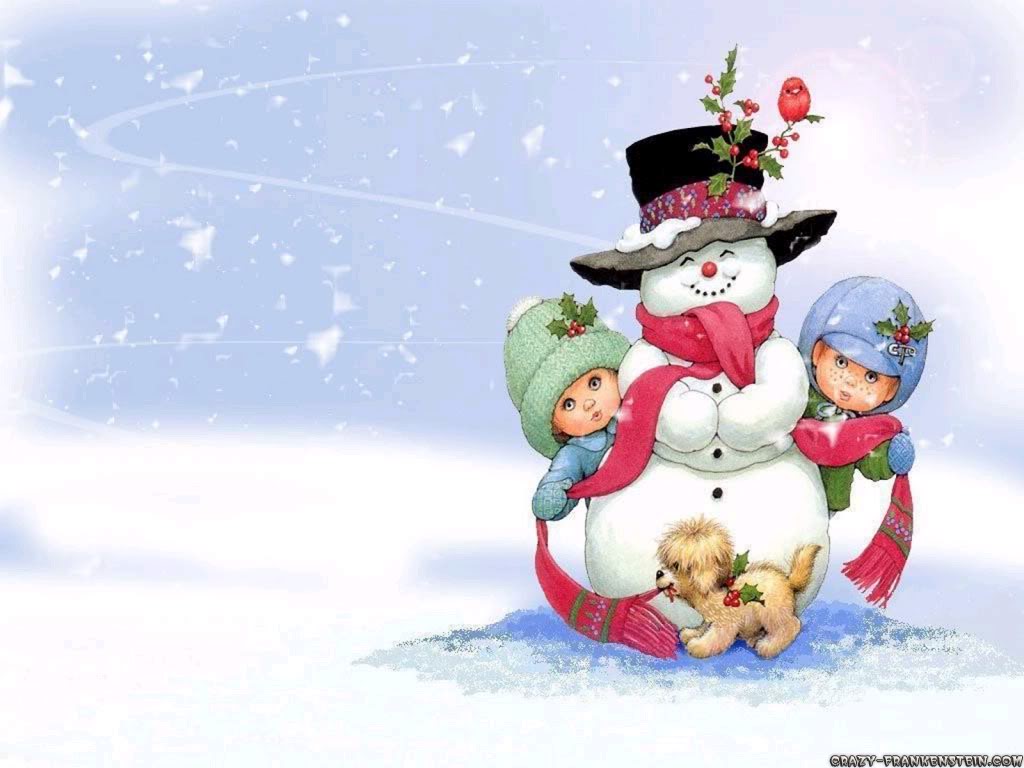 Christmas Snowman Wallpaper Desktop Background