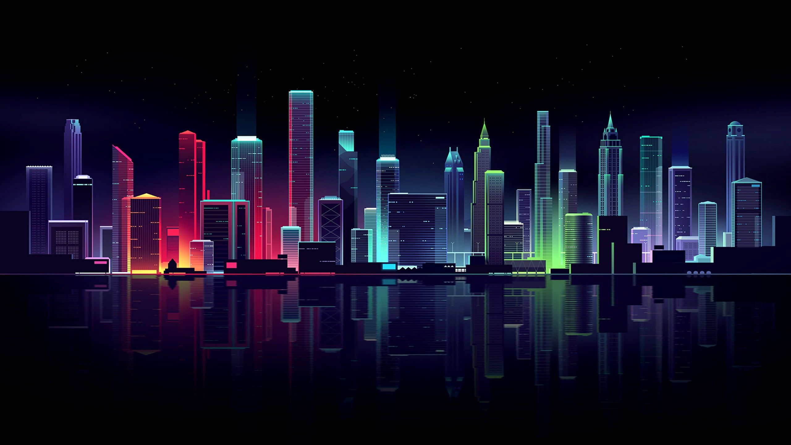 Minimalistic City Skyline HD Wallpaper Cityscape