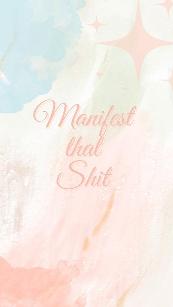 Inspirational Mantra iPhone Wallpaper Watercolor Manifest Etsy