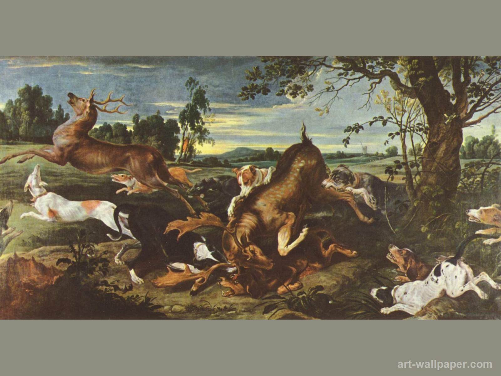 Deer Hunting Snyders Frans Wallpaper