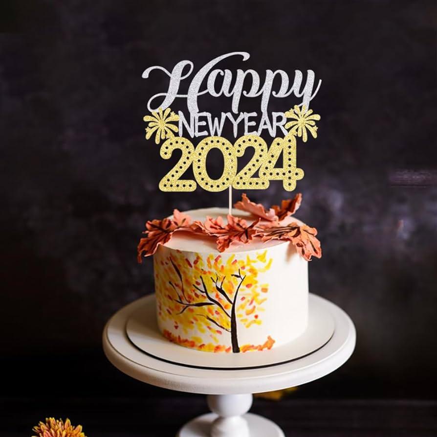 Amazon Kaoenla Happy New Year Cake Topper Glittering