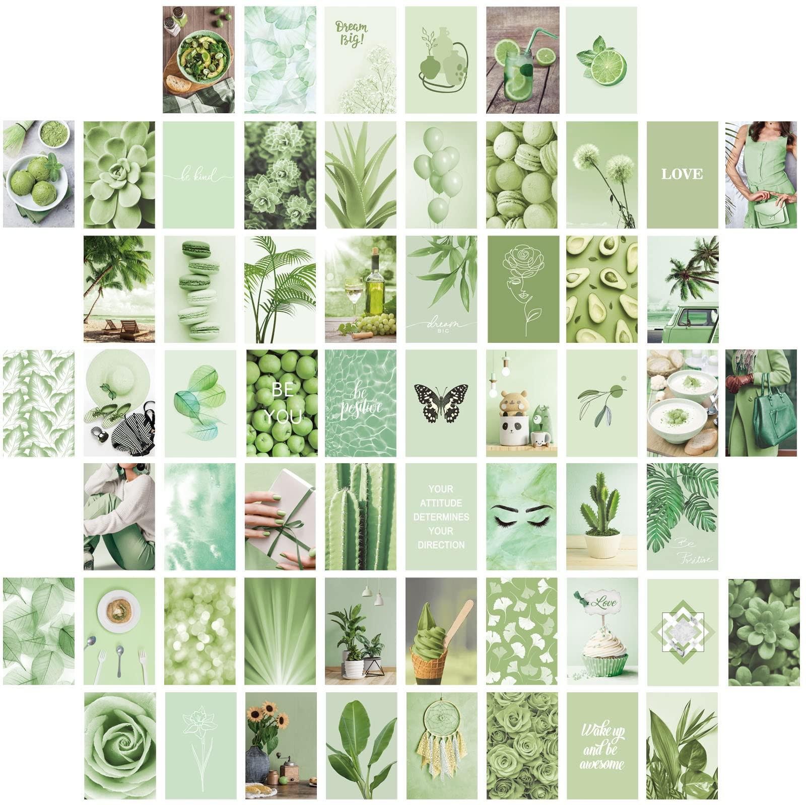 Pieces Sage Green Wall Collage Print Kit Aesthetic Plants