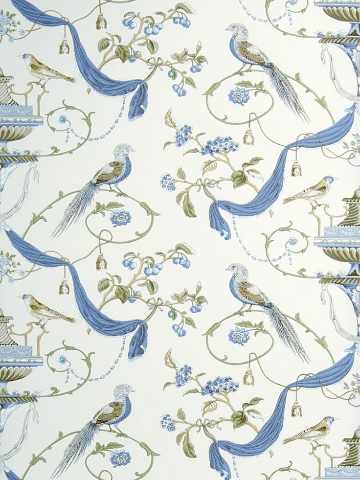 Stroheim Hinson Blue Beautiful Fabric Wallpaper Collections
